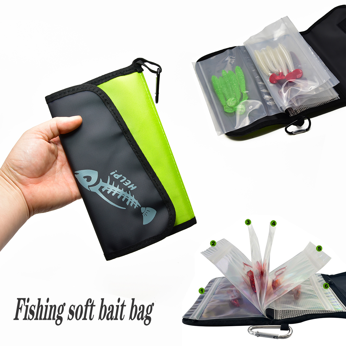 Fishing Bag Waterproof - Fake Bait Bag PVC Inner Partitioned