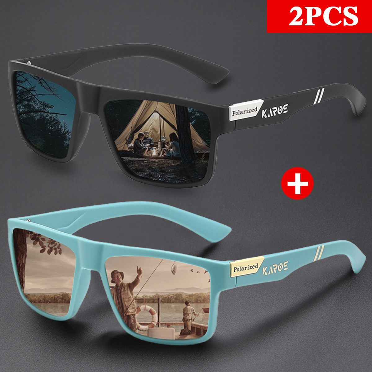 KAROS 2PCS Retro Square Polari – обзор и цена Fishing Sunglasses Polarized