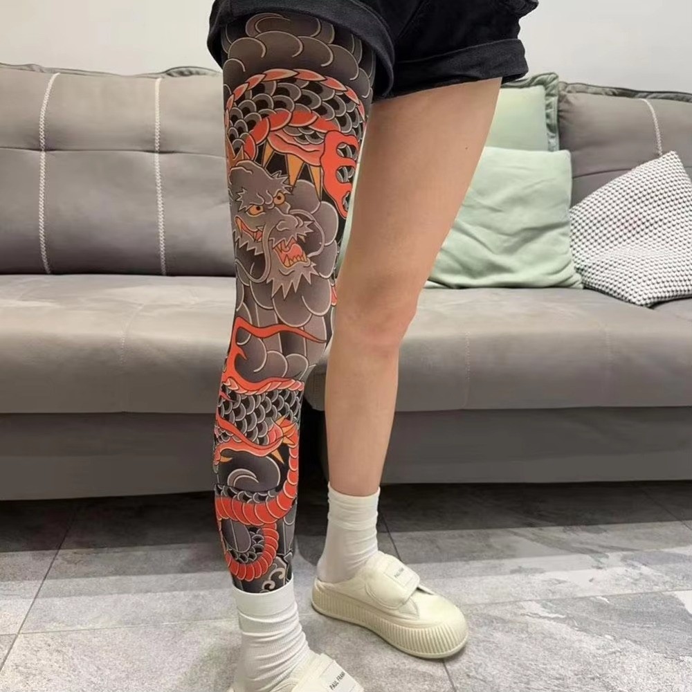 Full Leg Fake Tattoo Socks Pri – обзор и цена Fishing Socks
