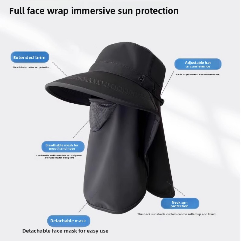 Full Coverage Sun Hat with Fac – обзор и цена Fishing Mask Sun Protection