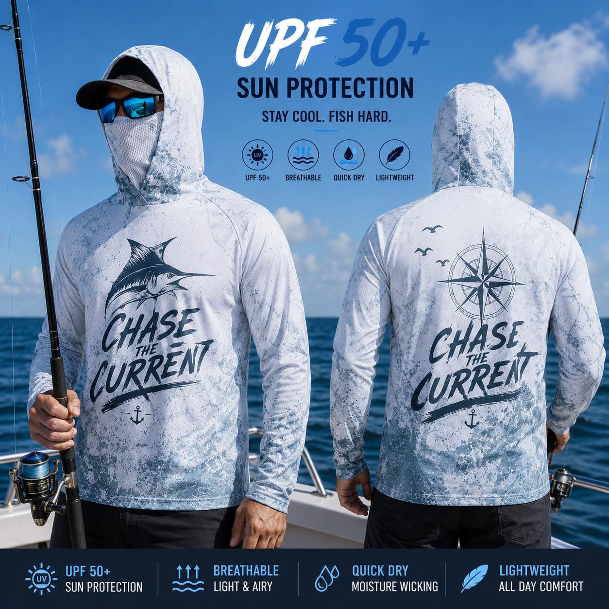 Fishing Hoodie Shirt Men Long  – обзор и цена Fishing Mask Sun Protection