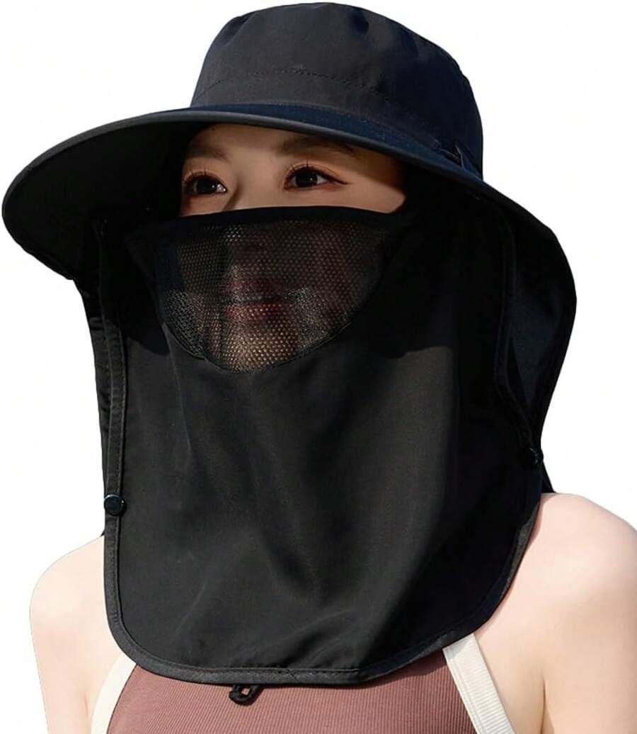 Women Wide Brim Sun Hat With F – обзор и цена Fishing Mask Sun Protection
