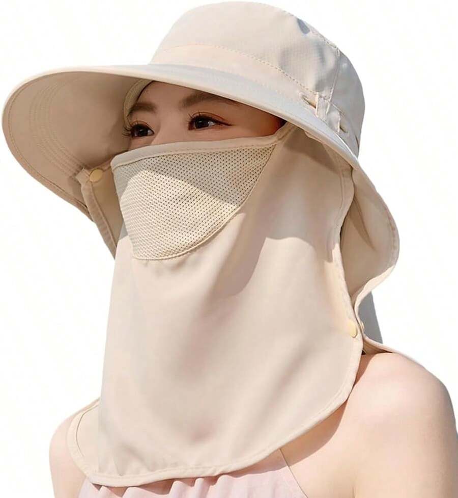 Women Wide Brim Sun Hat With F – обзор и цена Fishing Mask Sun Protection