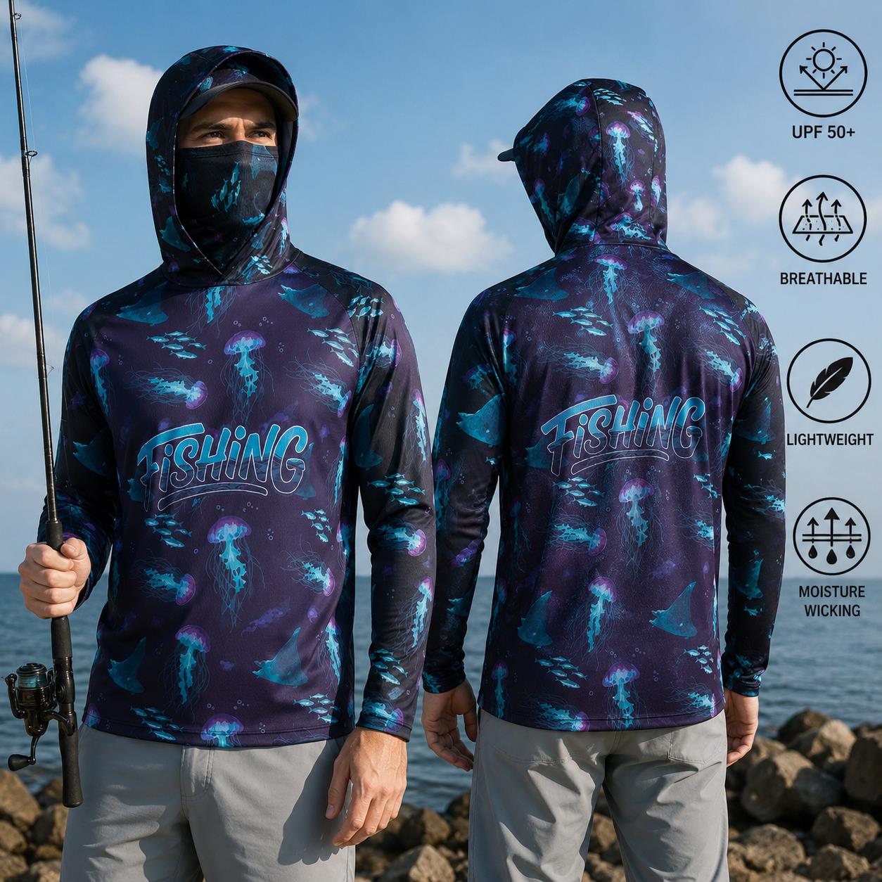 Fishing Shirt Hooded Men Fishi – обзор и цена Fishing Mask Sun Protection