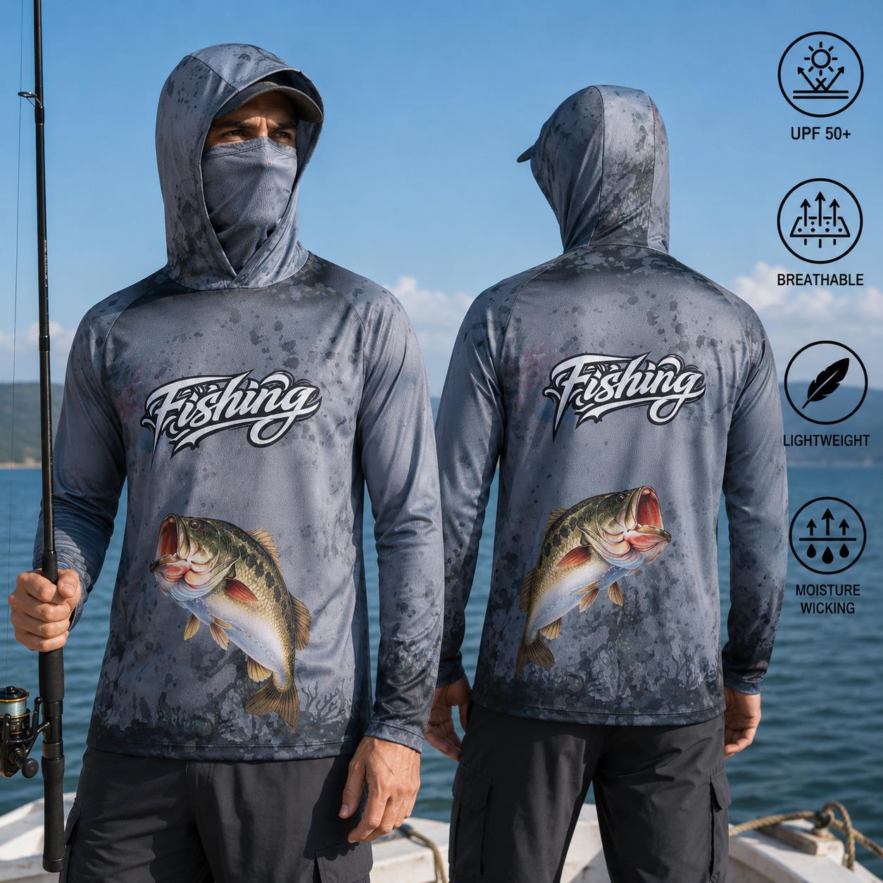 Fishing Shirt Hooded Men Fishi – обзор и цена Fishing Mask Sun Protection