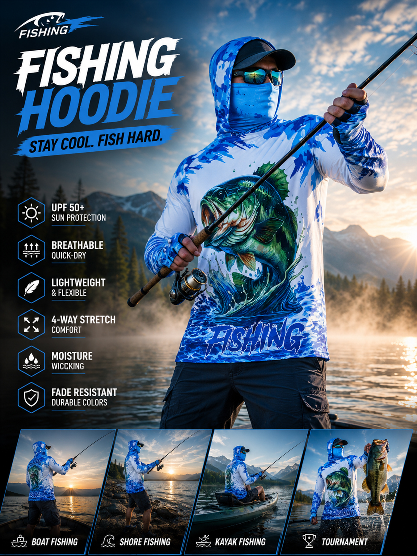 Fishing Hooded Shirt Upf 50 Fi – обзор и цена Fishing Shirt Uv Protection