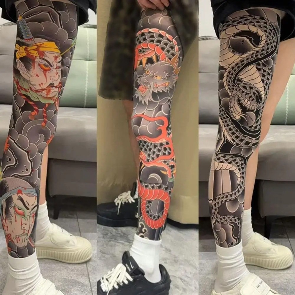 New Full Leg Fake Tattoo Socks – обзор и цена Fishing Socks