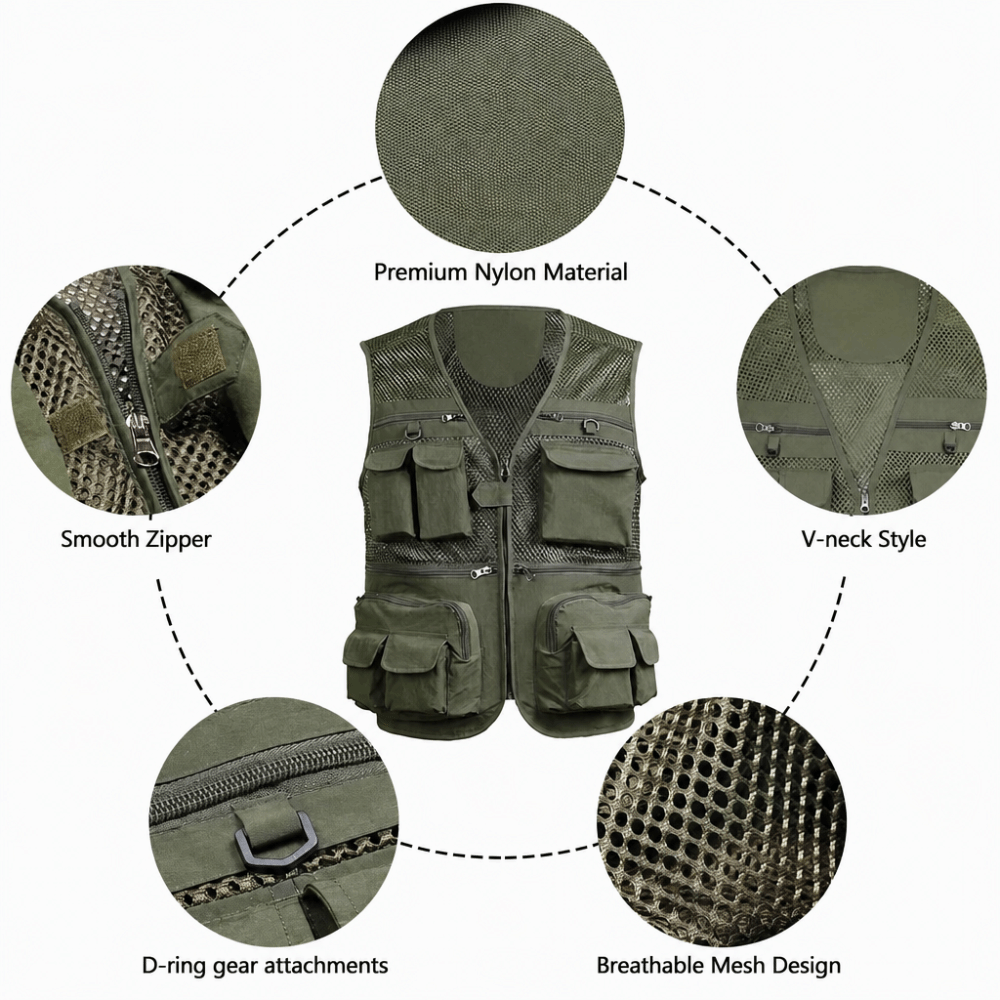Durable with 16 Pockets Fishin – обзор и цена Fishing Vest