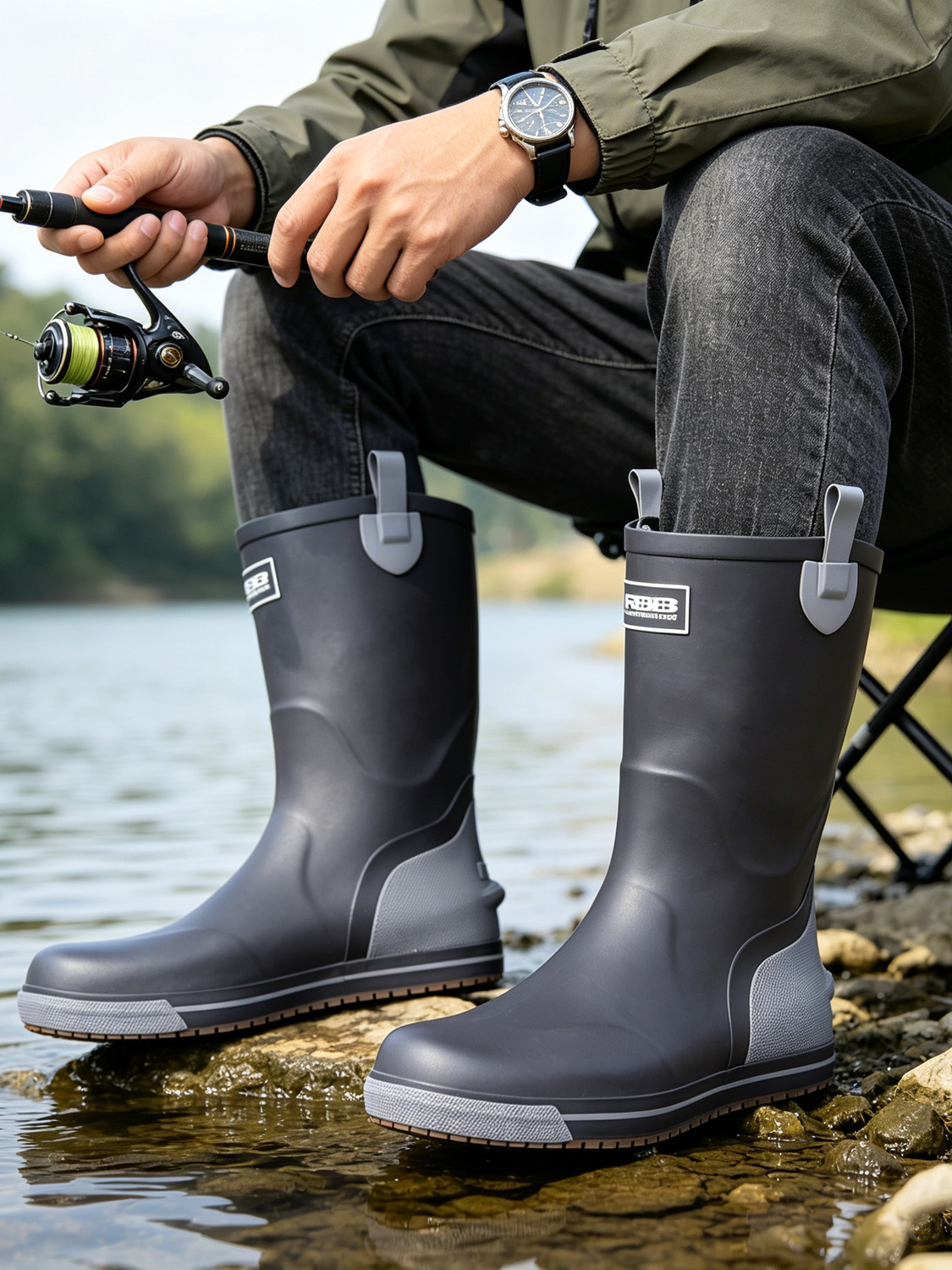 Men's Mid-High Rubber Rain Boo – обзор и цена Fishing Boots
