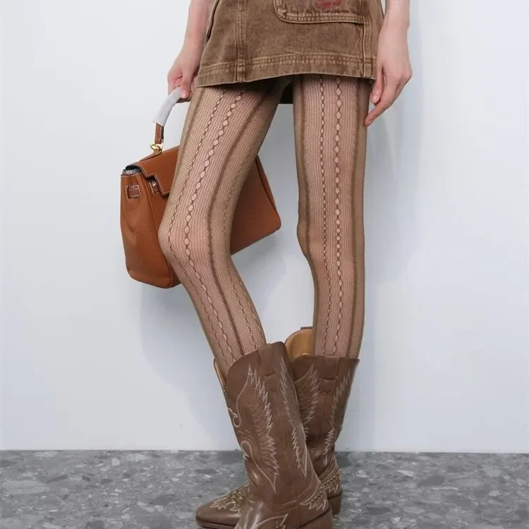 Retro Brown Lace Hollow Mesh F – обзор и цена Fishing Socks