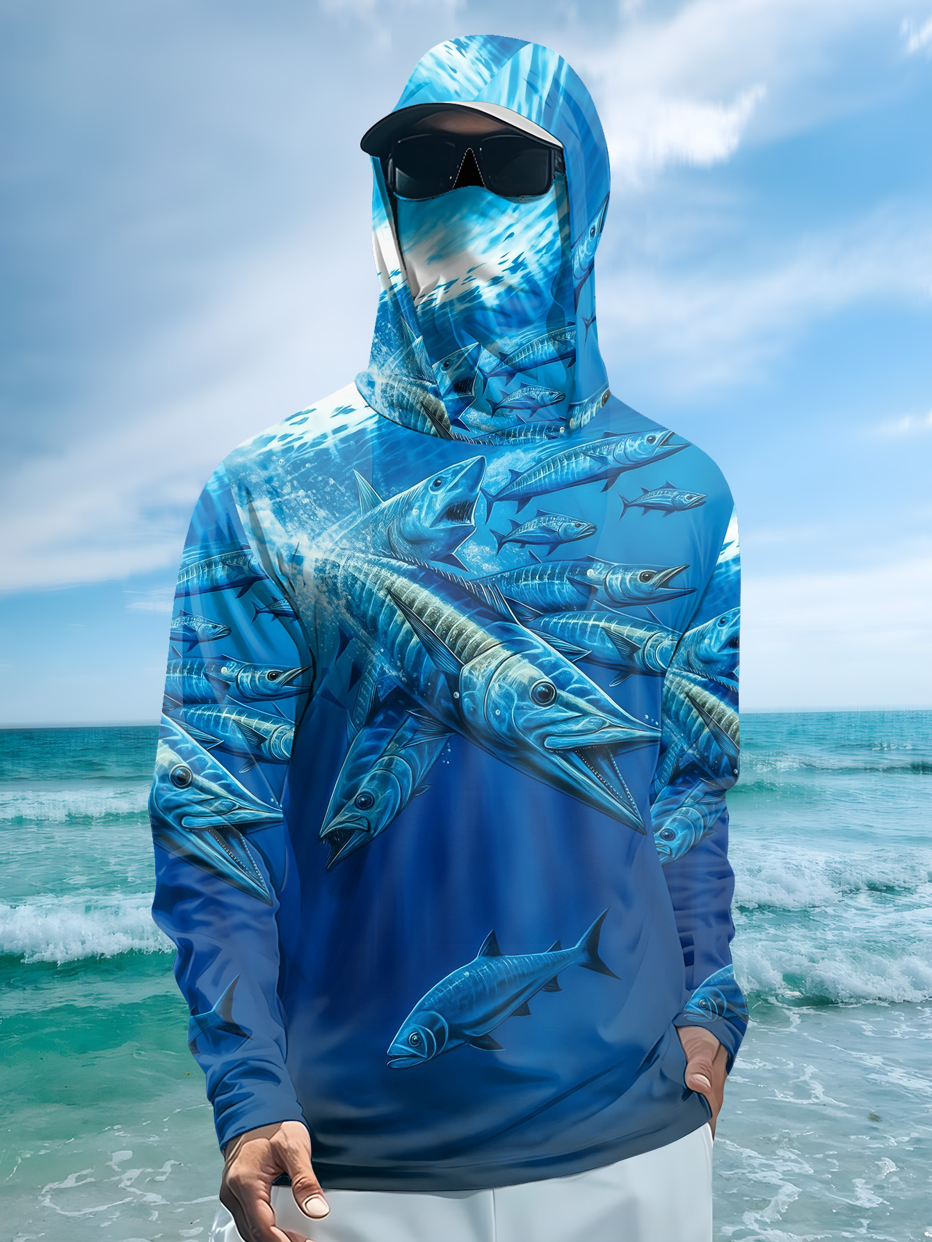 Men Hood Fishing Shirt long sl – обзор и цена Fishing Shirt Uv Protection