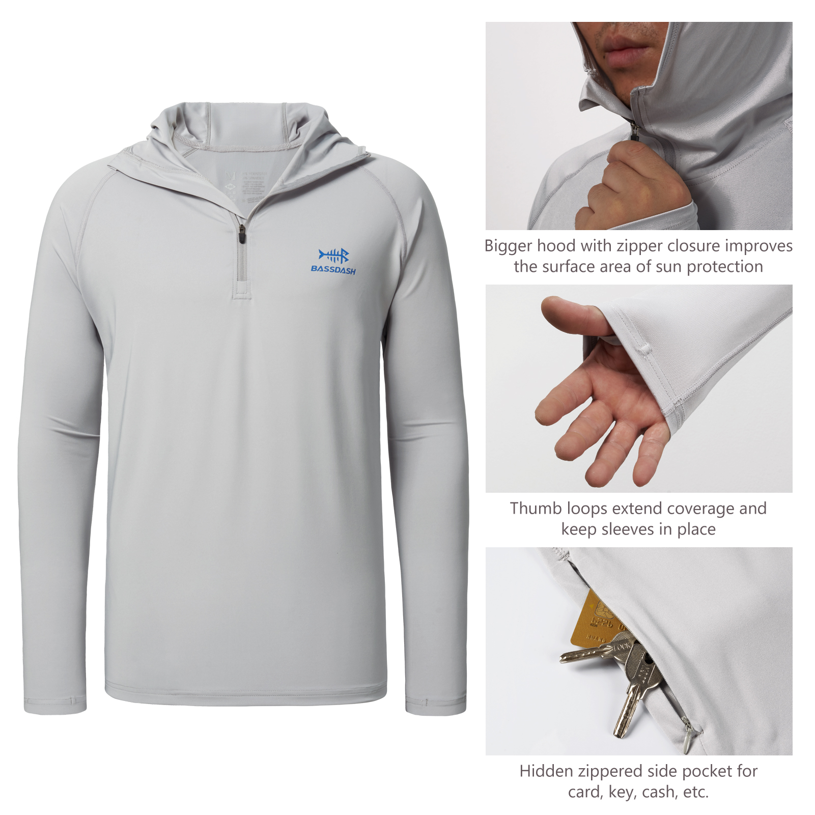 Bassdash Men’s UPF 50+ 1/4 Zip – обзор и цена Fishing Shirt Uv Protection