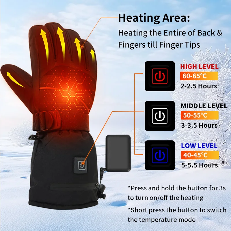 USB Rechargeable Heated Motorc – обзор и цена Fishing Gloves